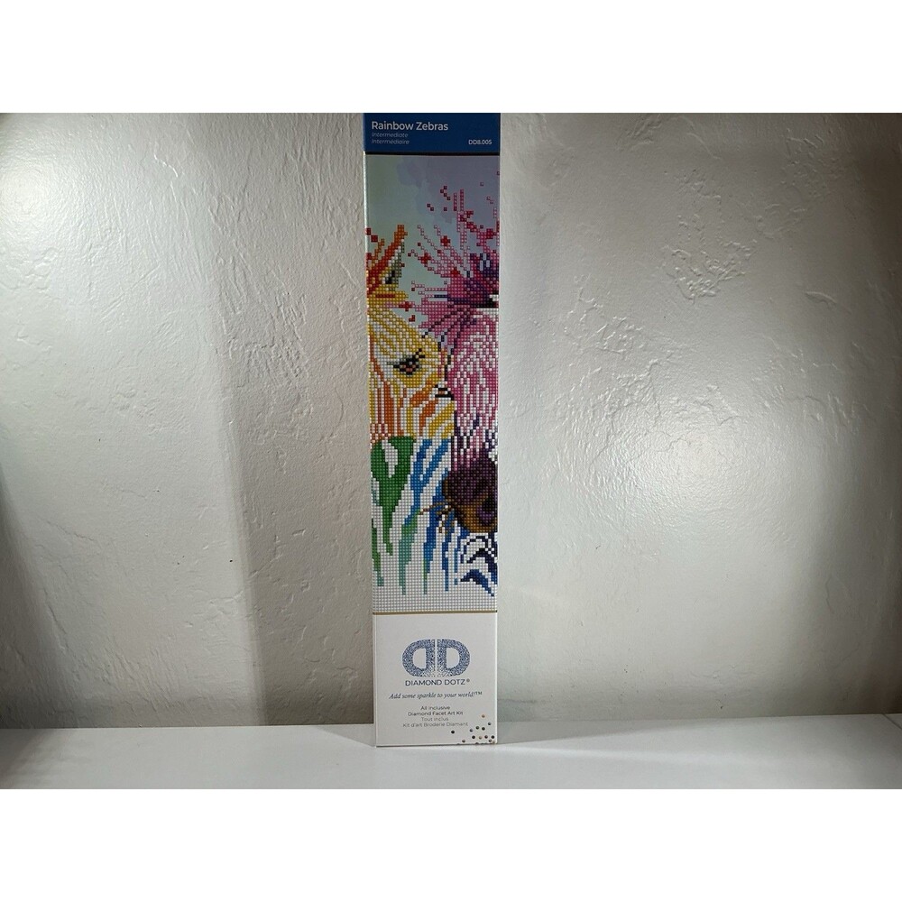 Brand New Diamond Dotz Art Kit Tray Rainbow Zebras Animals